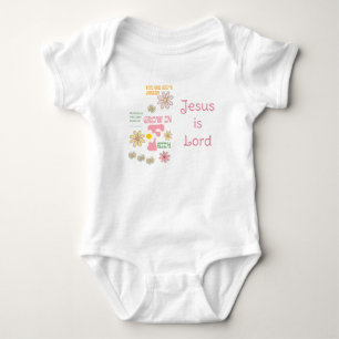 Adorable Faith Pastel Retro Floral Butterfly Baby Bodysuit