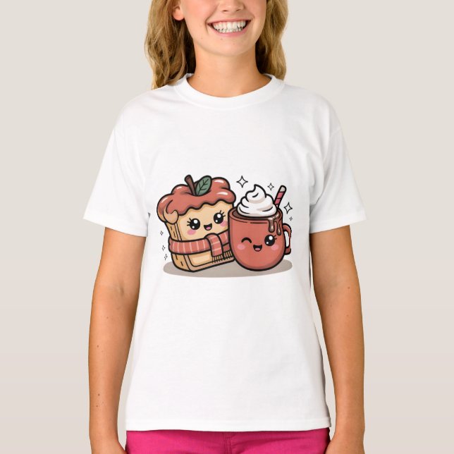 Adorable Fall Coffee Kids T-Shirt (Front)