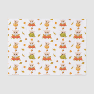 Adorable Fall Owls Tissue Paper