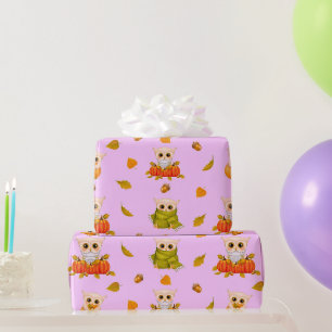 Adorable Fall Owls  Wrapping Paper