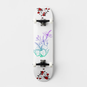 Adorable Fantasy Flowers Picture  Skateboard