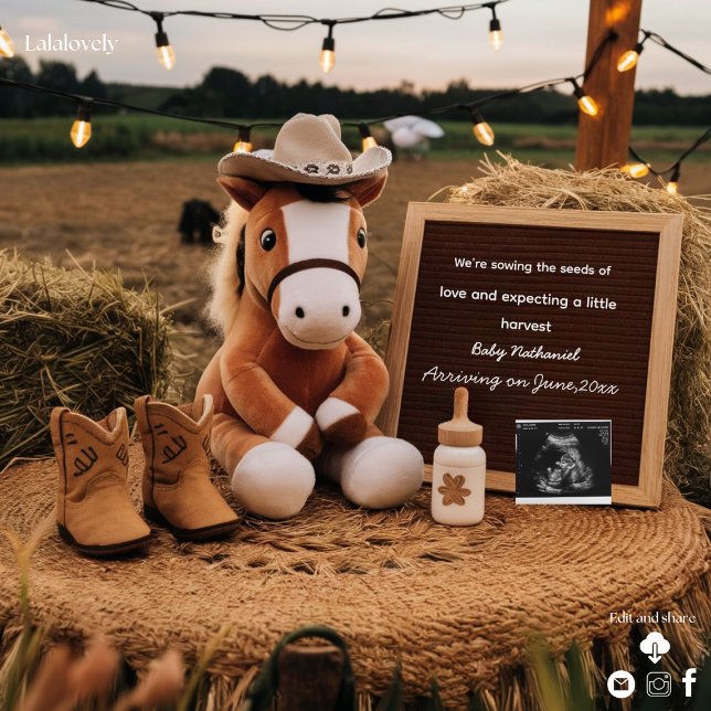 Adorable farm themed  pregnancy announcement (Creator Uploaded)