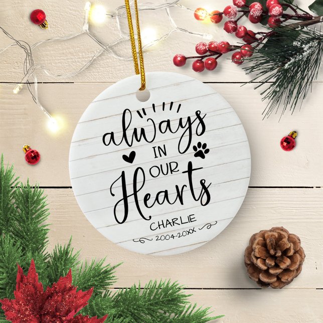 Adorable Farmhouse Calligraphy Pet Memorial Photo Ceramic Tree Decoration (Creator Uploaded)