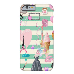 Adorable Fashion,Paris,Hearts Pattern Barely There iPhone 6 Case