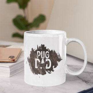 Adorable Fathers Day Dog Dad Pug Pet Dog Lover Coffee Mug