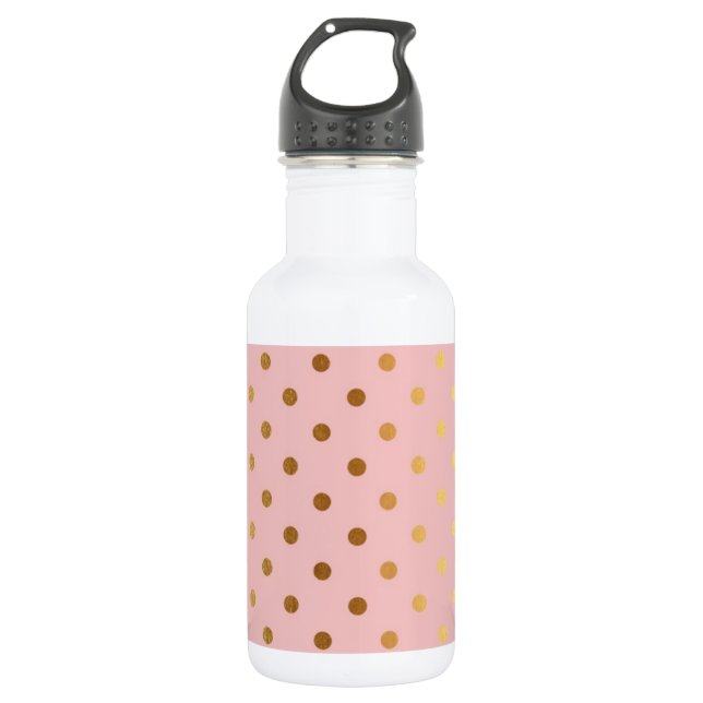 Adorable  Faux Gold Polka Dots Flowers 532 Ml Water Bottle (Front)