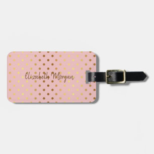 Adorable Faux Gold Polka Dots-Personalised Luggage Tag