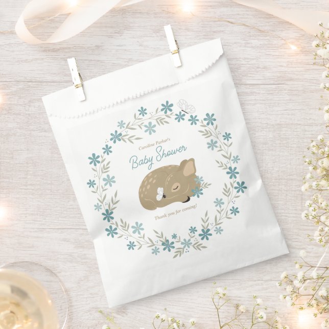 Adorable Fawn Baby Shower Favour Bags (Clipped)