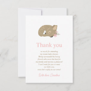 Adorable Fawn Baby Shower Thank You Card