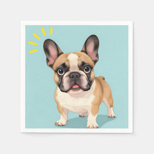 Adorable Fawn French Bulldog Puppy Napkin
