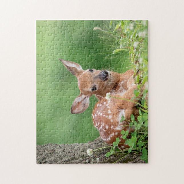 Adorable Fawn laying under a tree Jigsaw Puzzle (Vertical)