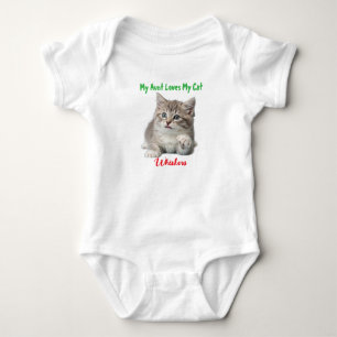 Adorable Feline Fan: Personalised Cat Photo Baby Bodysuit
