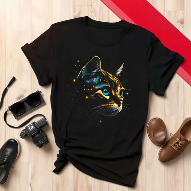 Adorable Feline Tee, Artistic Cat Apparel T-Shirt (Creator Uploaded)