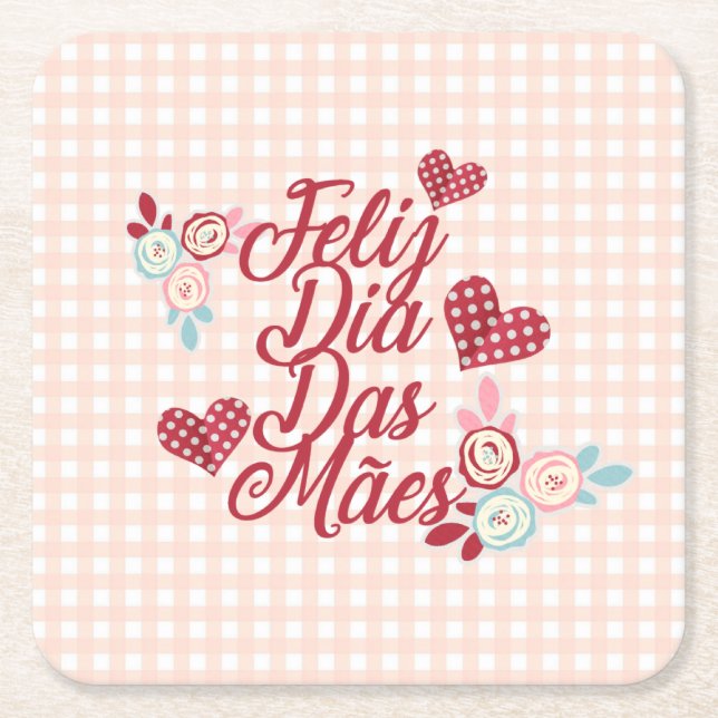 Adorable Feliz Dia Das Mães | Coaster (Front)