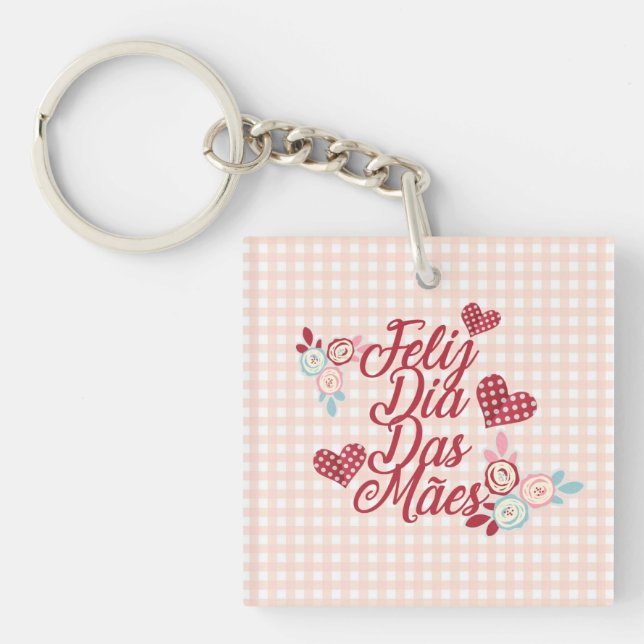 Adorable Feliz Dia Das Mães | Keychain (Front)