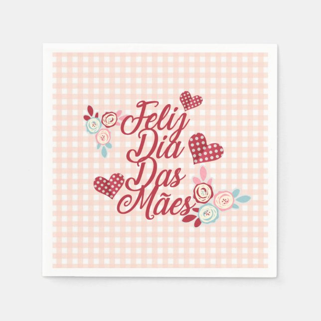 Adorable Feliz Dia Das Mães | Napkin (Front)