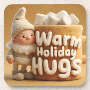 Adorable Felt Gnome with Marshmallow Mug Coaster