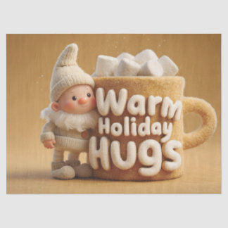 Adorable Felt Gnome with Marshmallow Mug  Tissue Paper