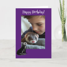 Adorable Ferret Fun Photo Birthday Card