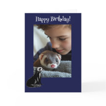 Adorable Ferret Fun Photo Birthday Card