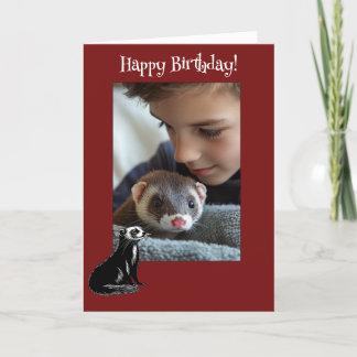 Adorable Ferret Fun Photo Birthday Card