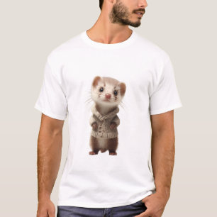 Adorable Ferret Wearing Knitted Sweater