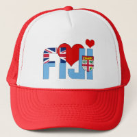 Adorable Fiji Flag Hearts Patriotic