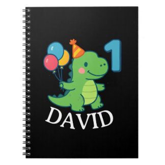 Adorable First Birthday Dino Notebook