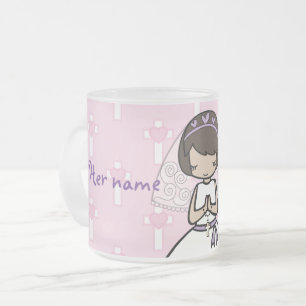 Adorable First Holy Communion little girl name mug