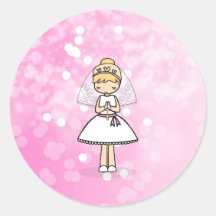 Adorable First Holy Communion little girl stickers