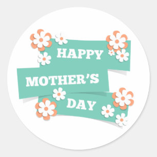 Adorable Floral Happy Mother's Day Sticker
