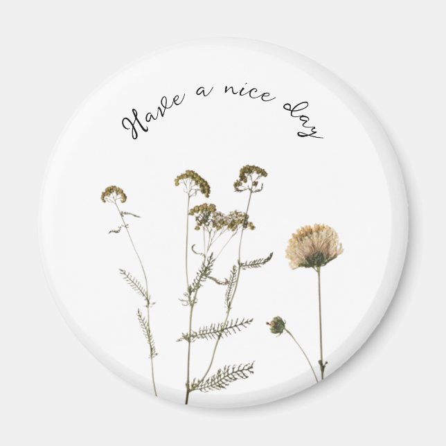 Adorable flowers with customisable text magnet (Front)