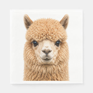 Adorable Fluffy Alpaca Animal Napkin