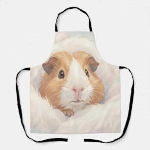 Adorable Fluffy Guinea Pig Portrait Apron