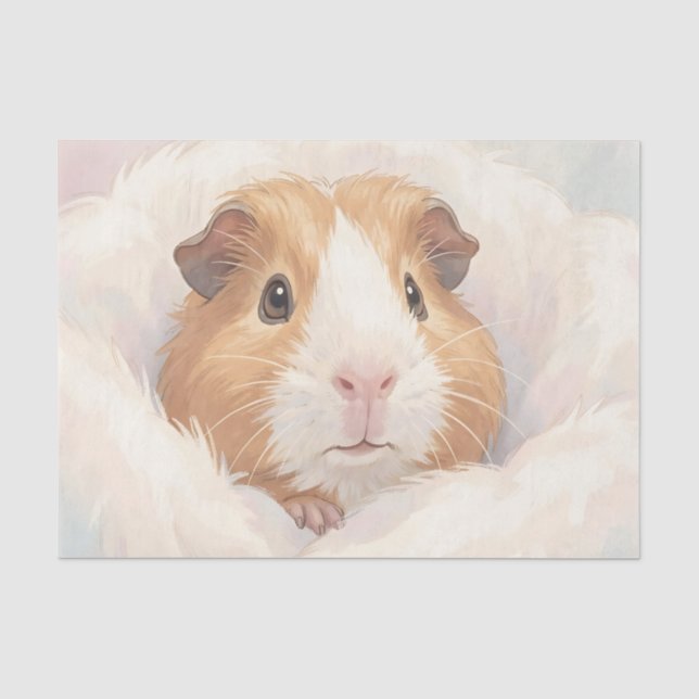 Adorable Fluffy Guinea Pig Portrait Tissue Paper (Front)