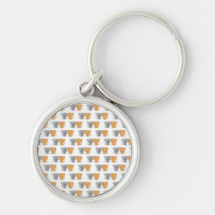 Adorable Fluffy Kittens Illustration Cat Art Key Ring