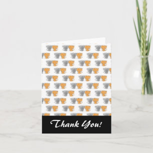 Adorable Fluffy Kittens Illustration Cat Art Thank You Card
