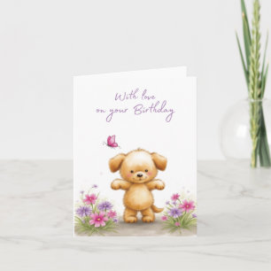 Adorable Folded Birthday Card with Cute Animal