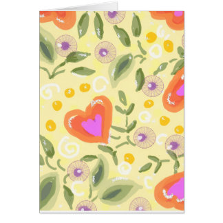 Adorable folk art heart of gratitude CARD