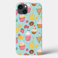 Adorable Food Items Illustration Pattern