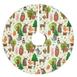 Adorable Forest Animals Brushed Polyester Tree Skirt