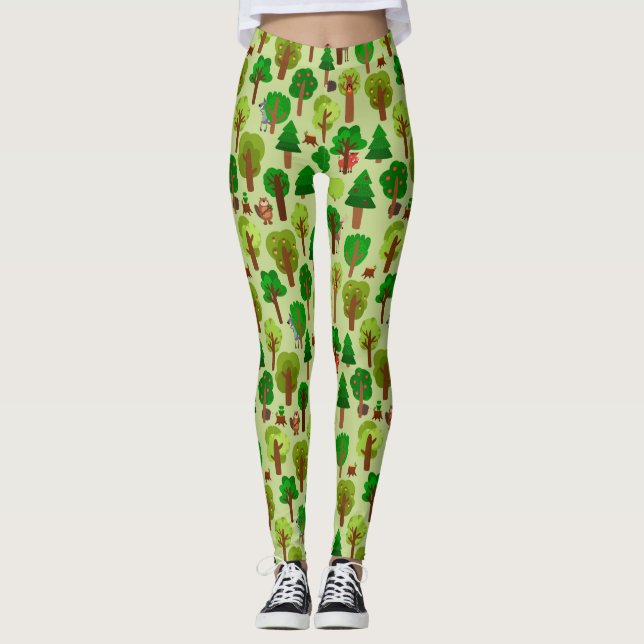 Adorable Forest Animals Leggings (Front)
