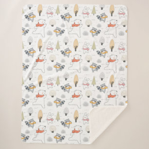 Adorable Forest Animals Sherpa Blanket