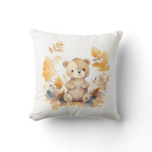 Adorable Forest Friend: Baby Bear in Leaves