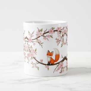 Adorable Fox Among Cherry Blossoms – Jumbo Special Large Coffee Mug