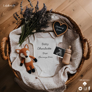 Adorable fox and lavander pregnancy announcement 
