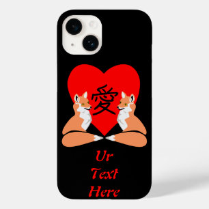 Adorable Fox Cartoon Love Heart Case-Mate iPhone 14 Case