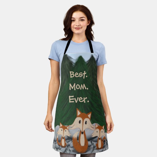 Adorable Fox Family Apron (Worn)