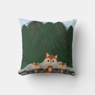 Adorable Fox Family Cushion