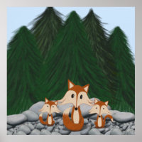 Adorable Fox Family